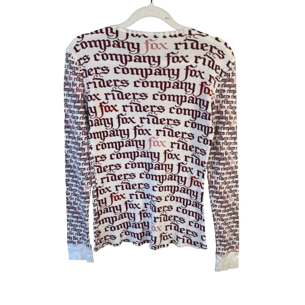 Fox Riders Y2K White and Red Logo Long Sleeve Tee Size S Vintage Moto Grunge - Picture 3 of 15